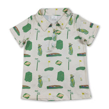 Load image into Gallery viewer, Short sleeves golf green jacket kids boys polo shirt