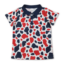 Load image into Gallery viewer, Short sleeves camo boys 4th of july polo shirt