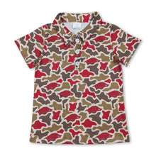 Load image into Gallery viewer, Short sleeves camo hogs kids boys team polo shirt