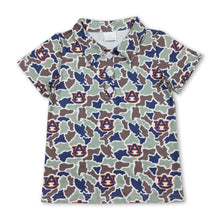 Load image into Gallery viewer, Short sleeves camo A U kids boys team polo shirt
