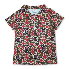Load image into Gallery viewer, Short sleeves camo C kids boys team polo shirt