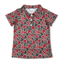 Load image into Gallery viewer, Short sleeves camo A kids boys team polo shirt