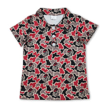 Load image into Gallery viewer, Short sleeves camo dog kids boys team polo shirt