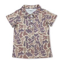 Load image into Gallery viewer, Short sleeves khaki camo kids boys summer polo shirt