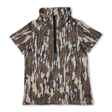 Load image into Gallery viewer, Short sleeves camo zipper kids boys summer pullover