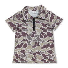 Load image into Gallery viewer, Short sleeves camo zipper baby boys summer pullover
