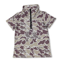 Load image into Gallery viewer, Short sleeves camo zipper baby boys summer pullover