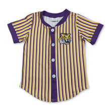 Load image into Gallery viewer, Short sleeves purple yellow tiger boy team shirt