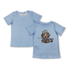 Load image into Gallery viewer, Short sleeves light blue camo dog kids boys shirts
