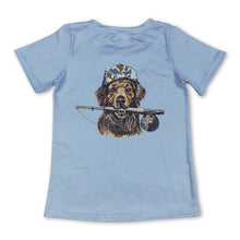 Load image into Gallery viewer, Short sleeves light blue camo dog kids boys shirts