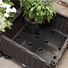 Load image into Gallery viewer, Modern 2-Piece Indoor Outdoor Raised Garden Planter Box on Wheels in PP Rattan