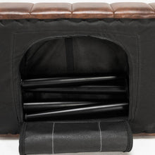 Load image into Gallery viewer, Mid-Century Modern Bedroom Bench with Brown PU Leather Seat and Tapered Legs