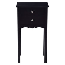 Load image into Gallery viewer, Elegant 2-Drawer End Table Nightstand Side Table in Black Wood Finish