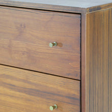 Load image into Gallery viewer, Farmhouse Rustic Walnut Mid Century 5 Drawer Chest