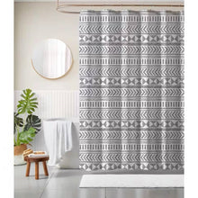 Load image into Gallery viewer, 72-inch Polyester Shower Curtain with Black White Scandinavian Chevron Pattern