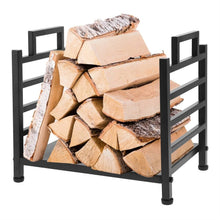 Load image into Gallery viewer, Modern Black Wrought Iron Indoor Outdoor Firewood Holder Log Rack
