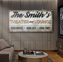 Load image into Gallery viewer, Family Theater and Lounge IV Sign