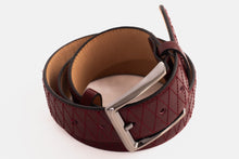 Load image into Gallery viewer, The Adler Burgundy Leather Belt
