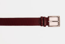 Load image into Gallery viewer, The Adler Burgundy Leather Belt