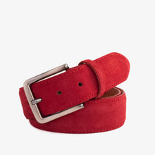 Load image into Gallery viewer, The Bari Red Suede Leather Belt