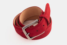Load image into Gallery viewer, The Bari Red Suede Leather Belt