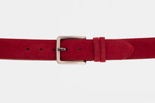 Load image into Gallery viewer, The Bari Red Suede Leather Belt