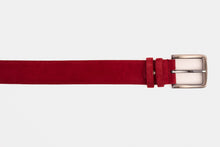 Load image into Gallery viewer, The Bari Red Suede Leather Belt