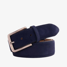 Load image into Gallery viewer, The Bari Navy Suede Leather Belt