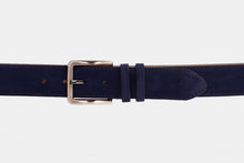 Load image into Gallery viewer, The Bari Navy Suede Leather Belt