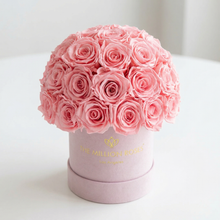 Load image into Gallery viewer, Essence Light Pink Suede Superdome Box | Light Pink Roses