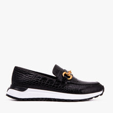 Load image into Gallery viewer, The Milan Black  Croc-Embossed Leather Women Sneaker