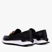 Load image into Gallery viewer, The Milan Black  Croc-Embossed Leather Women Sneaker