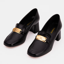 Load image into Gallery viewer, The Victoria Black Leather Block Heel Pump Women Shoe