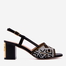 Load image into Gallery viewer, The Nampula Black Leather Women Slingback Sandal