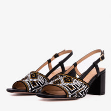 Load image into Gallery viewer, The Nampula Black Leather Women Slingback Sandal