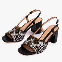 Load image into Gallery viewer, The Nampula Black Leather Women Slingback Sandal