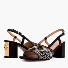 Load image into Gallery viewer, The Nampula Black Leather Women Slingback Sandal