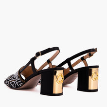 Load image into Gallery viewer, The Nampula Black Leather Women Slingback Sandal