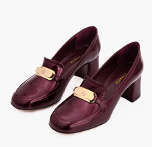 Load image into Gallery viewer, The Victoria Burgundy Leather Block Heel Pump Women Shoe