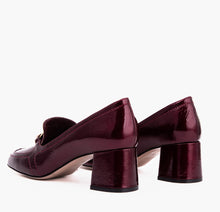 Load image into Gallery viewer, The Victoria Burgundy Leather Block Heel Pump Women Shoe