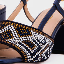 Load image into Gallery viewer, The Nampula Navy Blue Leather Women Slingback Sandal