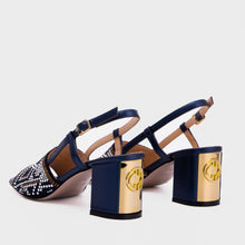 Load image into Gallery viewer, The Nampula Navy Blue Leather Women Slingback Sandal