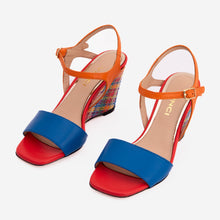 Load image into Gallery viewer, The Mosaic Multicolor Wedge Heel Leather Women Sandal