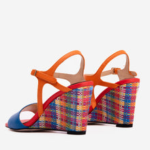 Load image into Gallery viewer, The Mosaic Multicolor Wedge Heel Leather Women Sandal