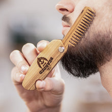 Load image into Gallery viewer, Wooden Beard Comb – Bearded Man