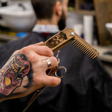 Load image into Gallery viewer, Wooden Beard Comb – Skull Design