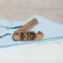 Load image into Gallery viewer, Wooden Beard Comb – Skull Design