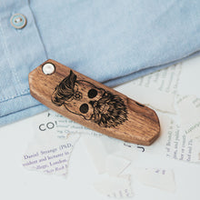 Load image into Gallery viewer, Wooden Beard Comb – Skull Design