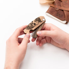 Load image into Gallery viewer, Wooden Beard Comb – Sugar Skull