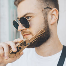 Load image into Gallery viewer, Wooden Beard Comb – Sugar Skull